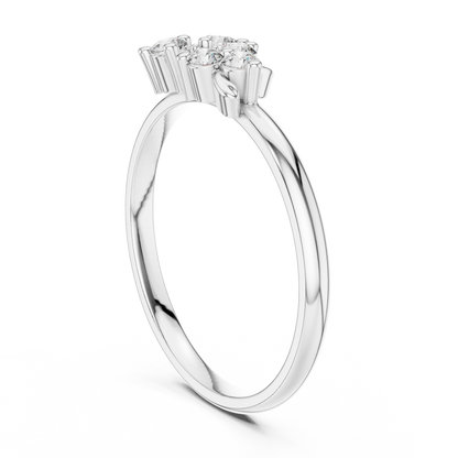 Lab Grown Diamond Asymmetrical Cluster Ring