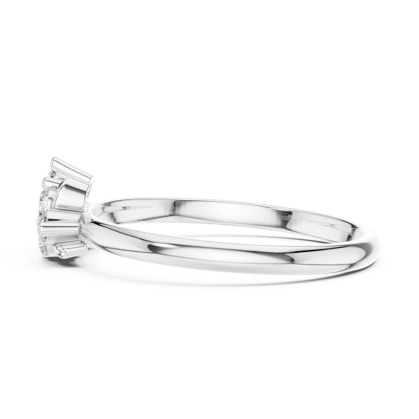 Lab Grown Diamond Asymmetrical Cluster Ring
