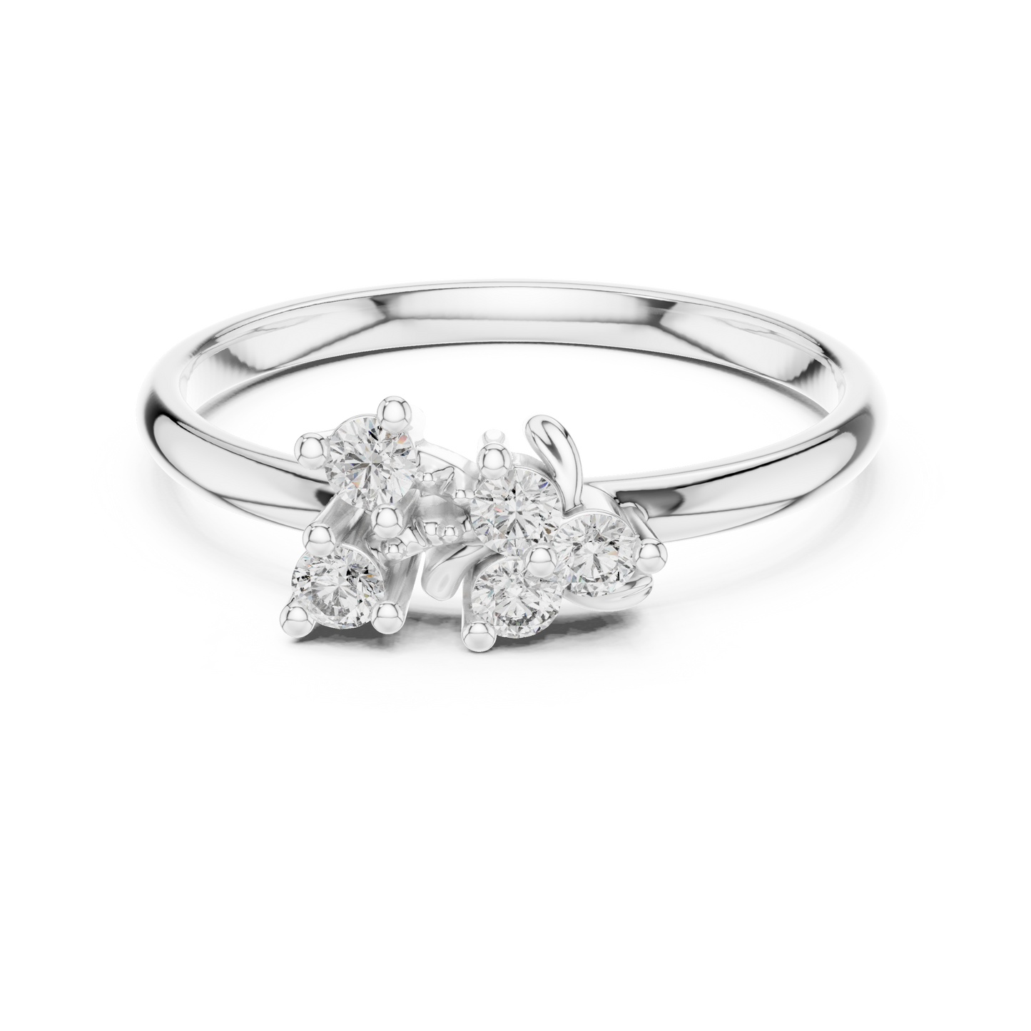 Lab Grown Diamond Asymmetrical Cluster Ring