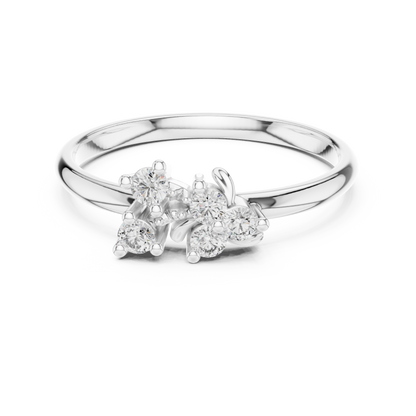 Lab Grown Diamond Asymmetrical Cluster Ring