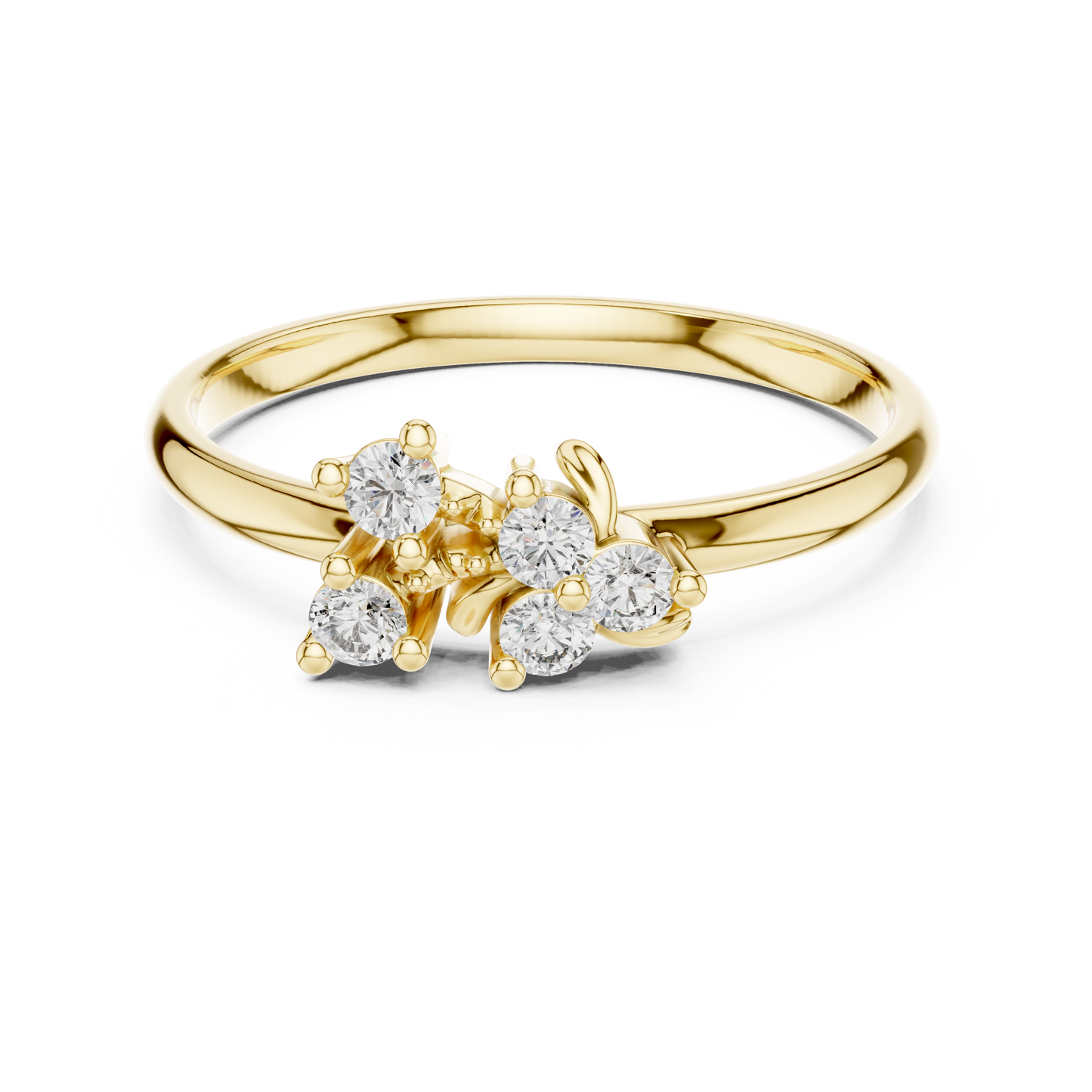 Lab Grown Diamond Asymmetrical Cluster Ring