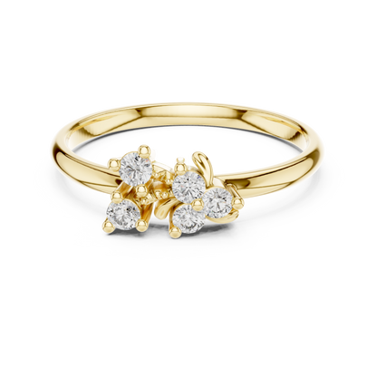 Lab Grown Diamond Asymmetrical Cluster Ring