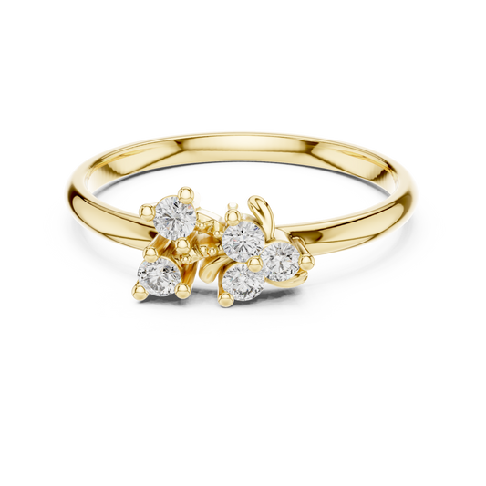 Lab Grown Diamond Asymmetrical Cluster Ring