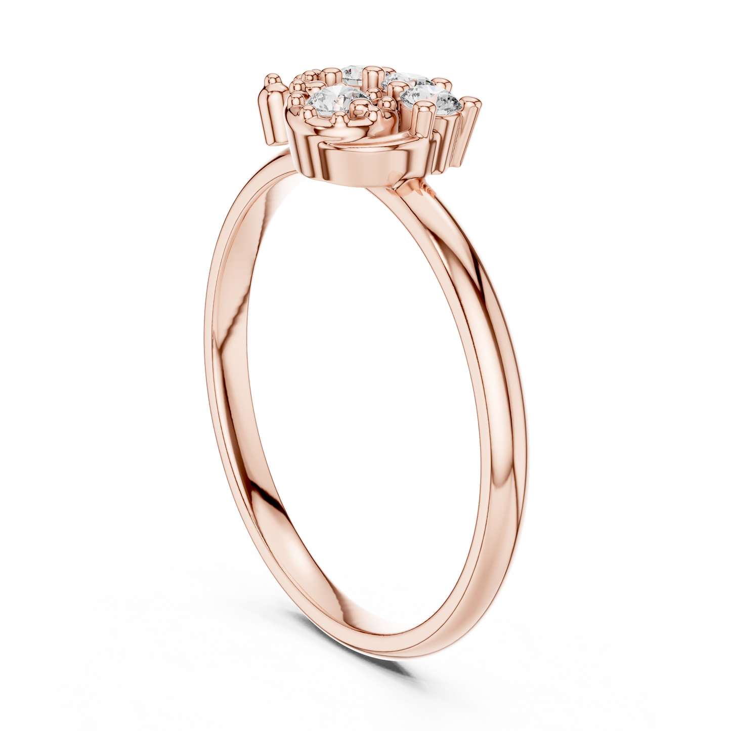 Unique Curved Cluster Lab Grown Diamond Ring
