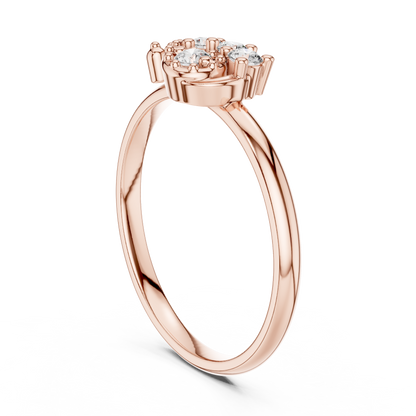 Unique Curved Cluster Lab Grown Diamond Ring