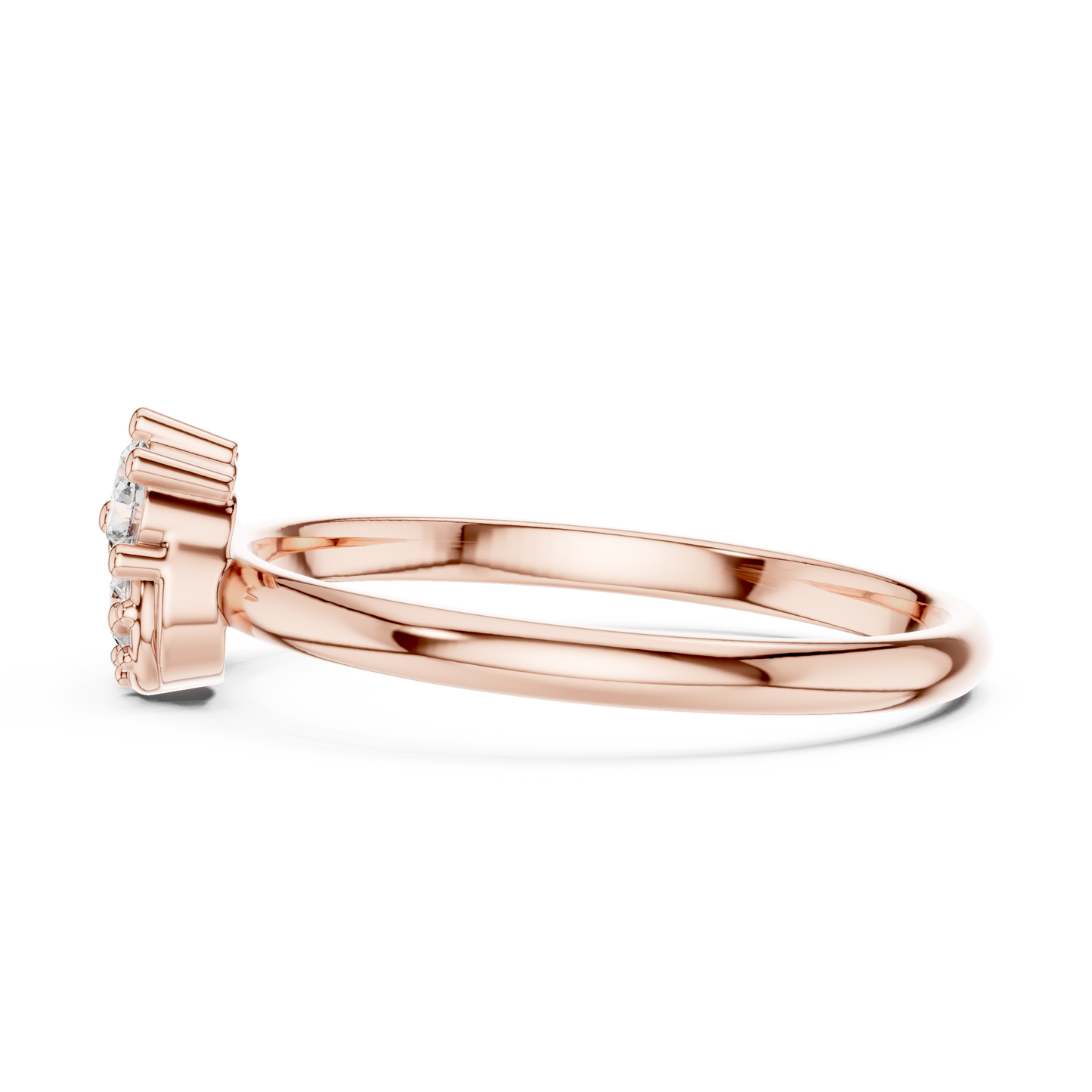 Unique Curved Cluster Lab Grown Diamond Ring