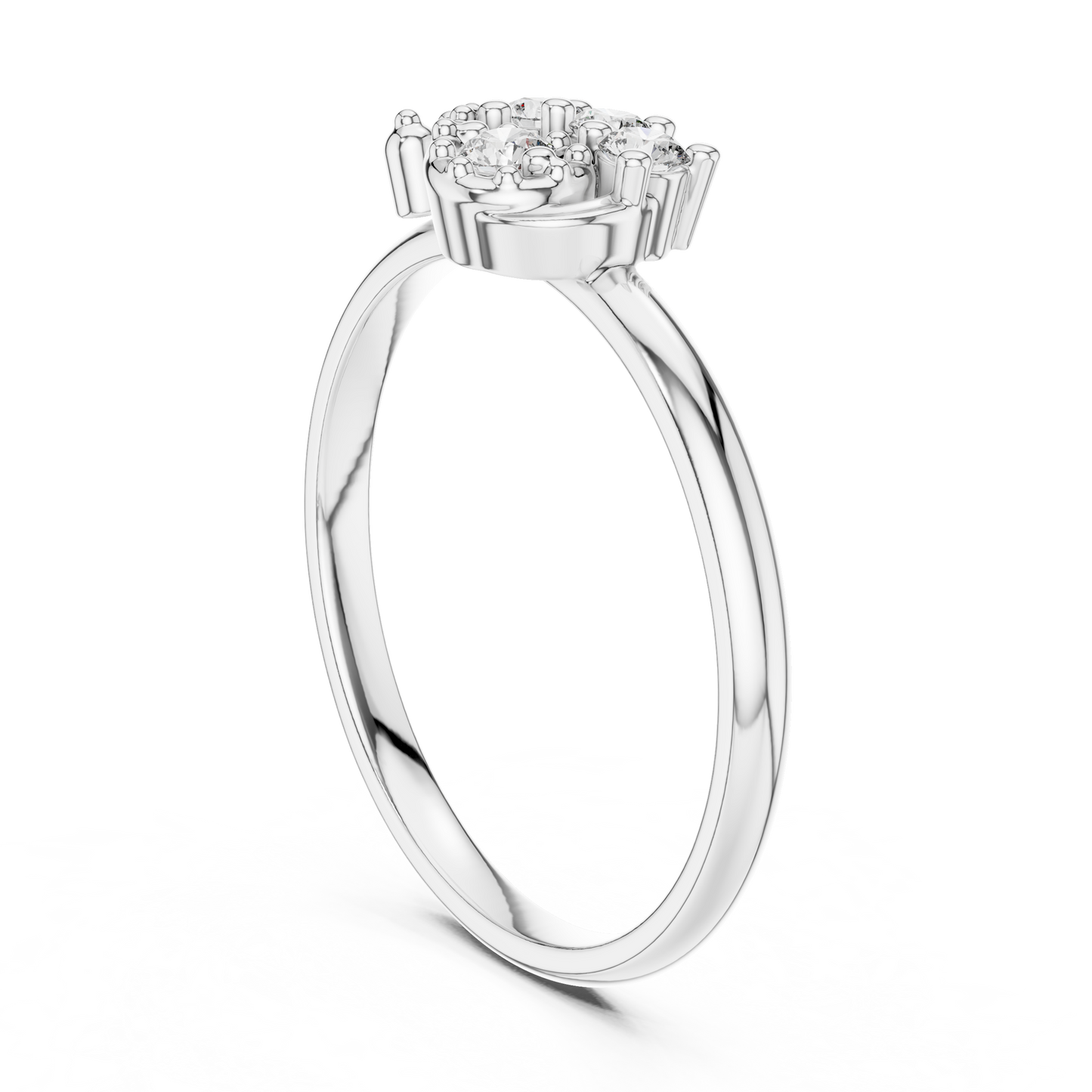 Unique Curved Cluster Lab Grown Diamond Ring