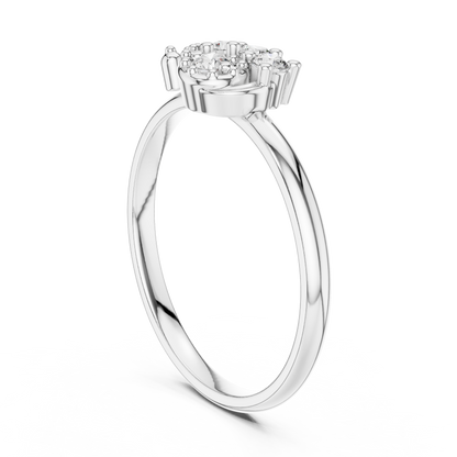 Unique Curved Cluster Lab Grown Diamond Ring