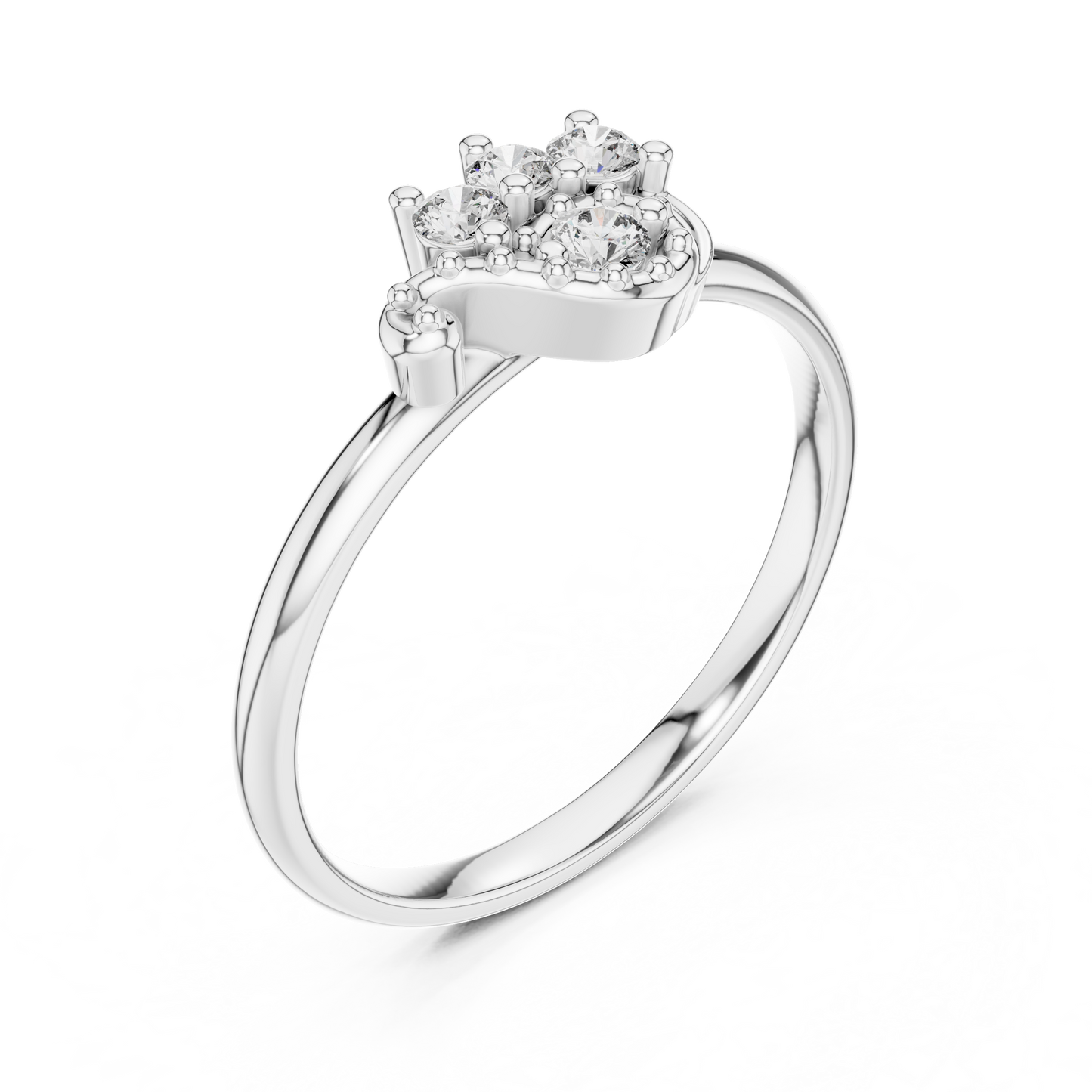 Unique Curved Cluster Lab Grown Diamond Ring
