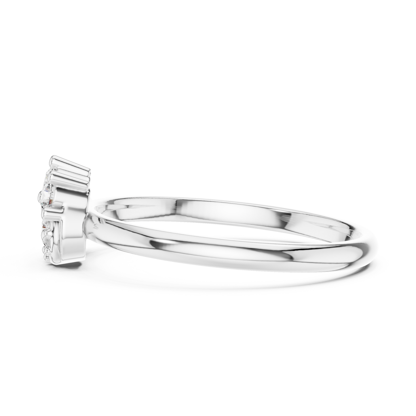 Unique Curved Cluster Lab Grown Diamond Ring