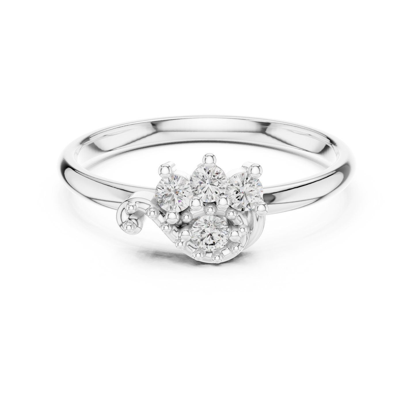 Unique Curved Cluster Lab Grown Diamond Ring