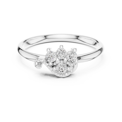 Unique Curved Cluster Lab Grown Diamond Ring