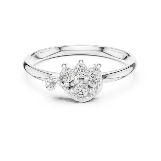 Unique Curved Cluster Lab Grown Diamond Ring