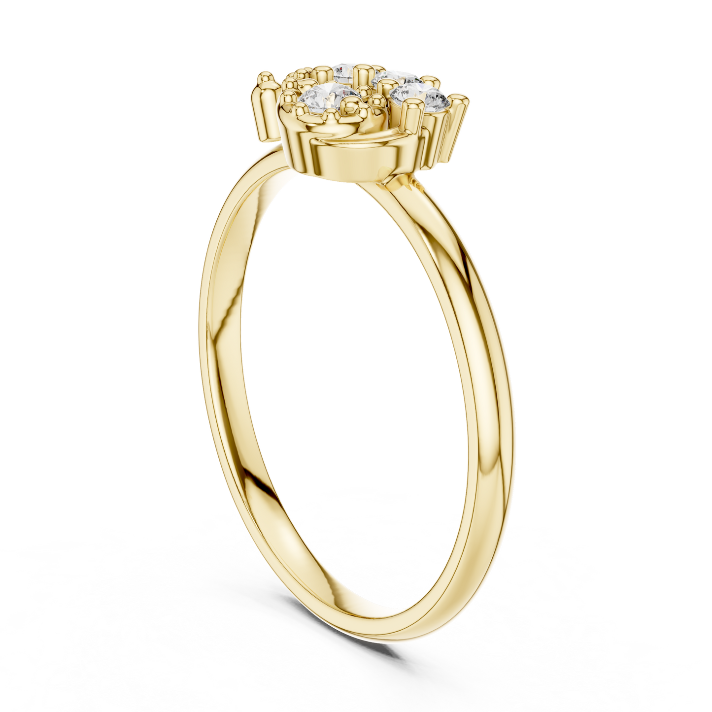 Unique Curved Cluster Lab Grown Diamond Ring