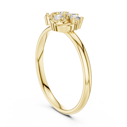 Unique Curved Cluster Lab Grown Diamond Ring