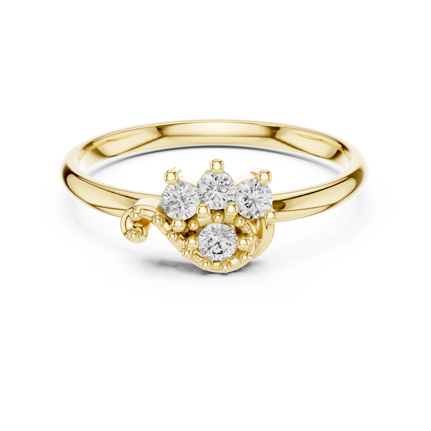 Unique Curved Cluster Lab Grown Diamond Ring