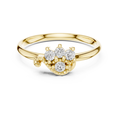 Unique Curved Cluster Lab Grown Diamond Ring