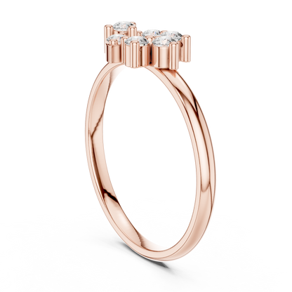 Round Lab Grown Diamond Fan Cluster Ring