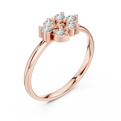 Round Lab Grown Diamond Fan Cluster Ring