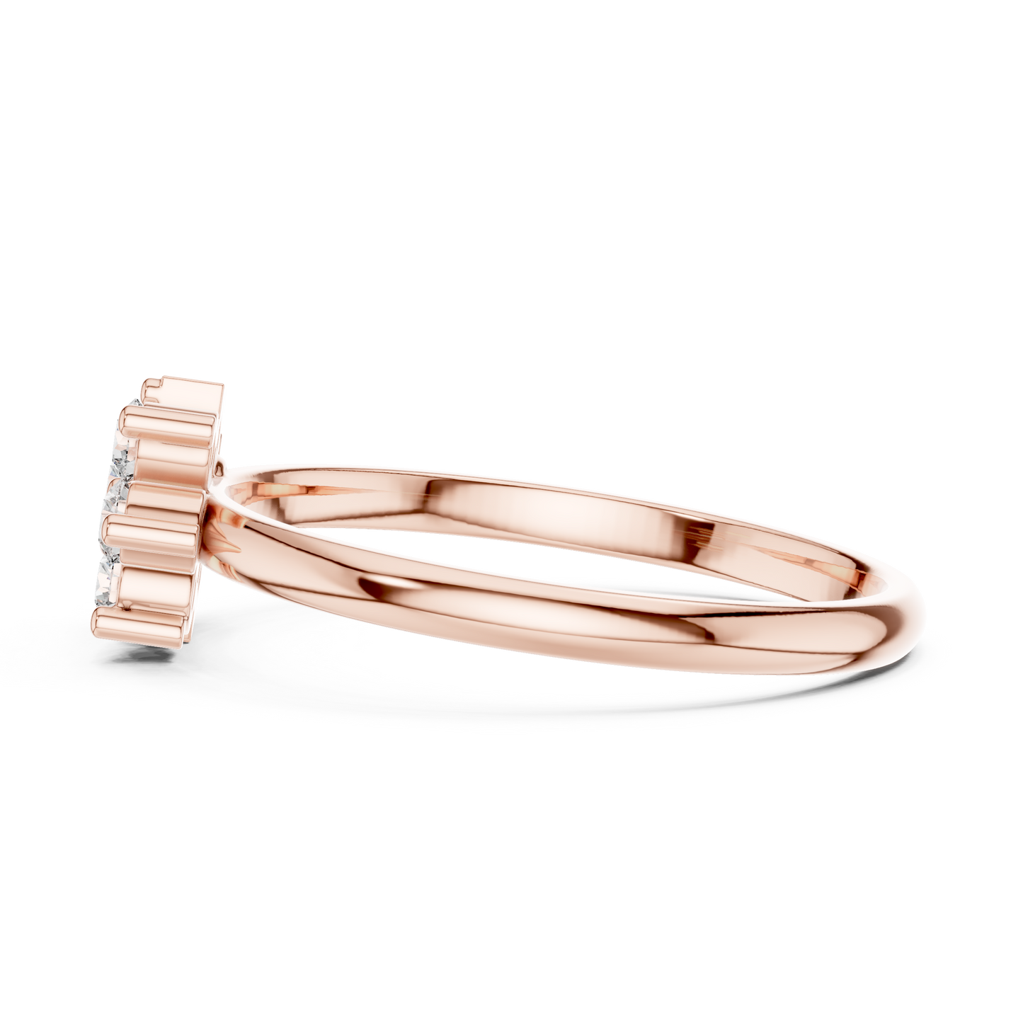 Round Lab Grown Diamond Fan Cluster Ring