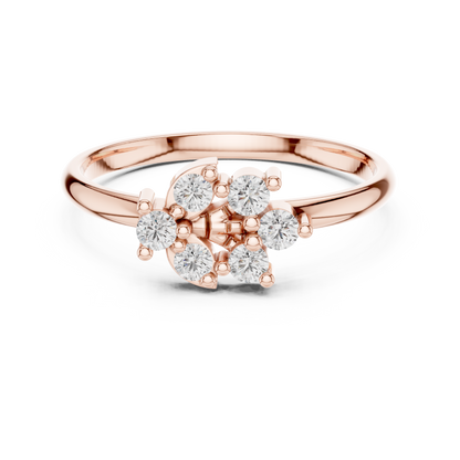Round Lab Grown Diamond Fan Cluster Ring