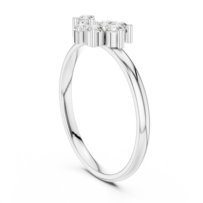 Round Lab Grown Diamond Fan Cluster Ring