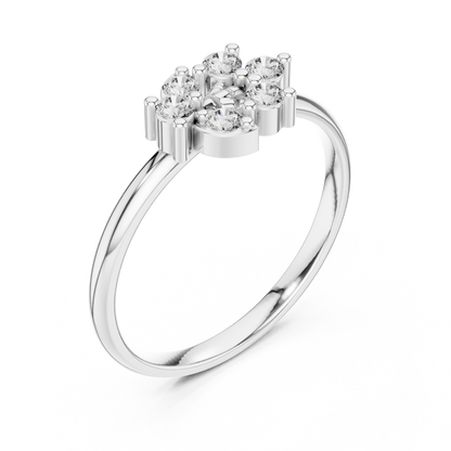 Round Lab Grown Diamond Fan Cluster Ring