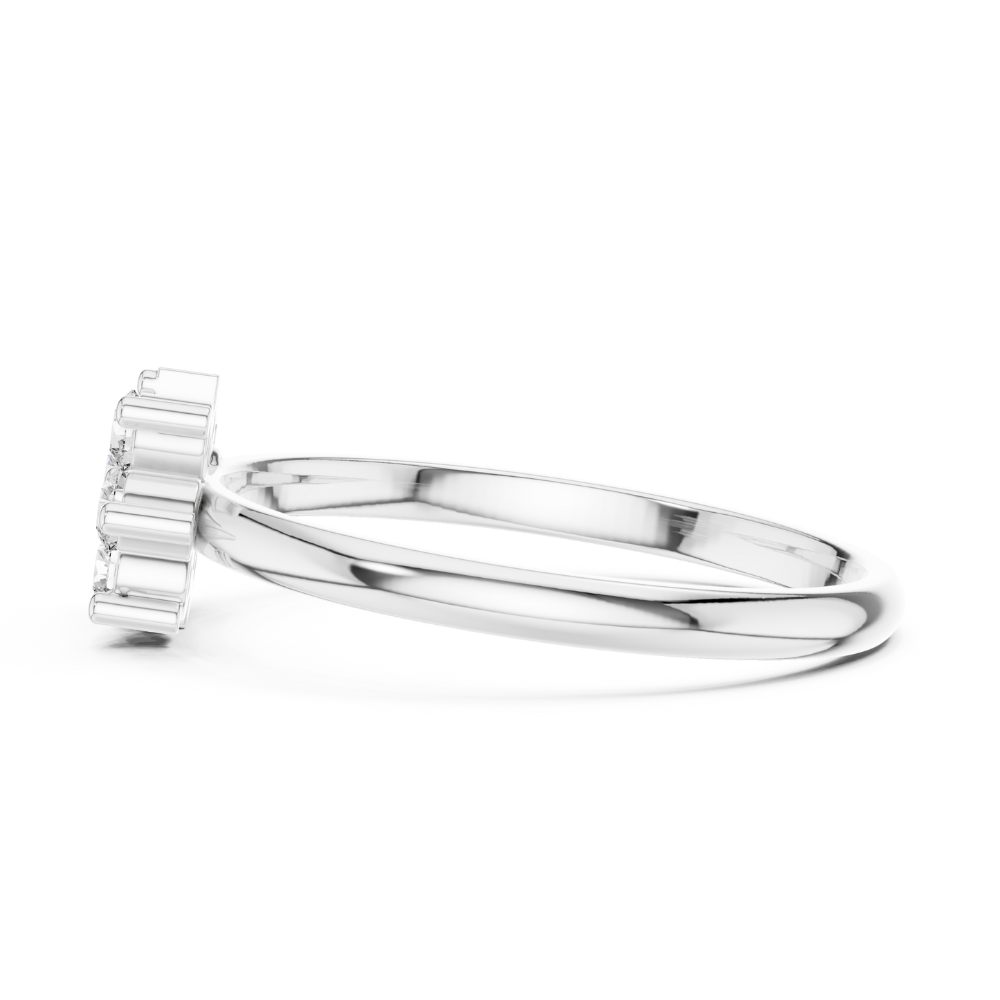 Round Lab Grown Diamond Fan Cluster Ring