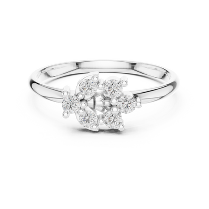 Round Lab Grown Diamond Fan Cluster Ring