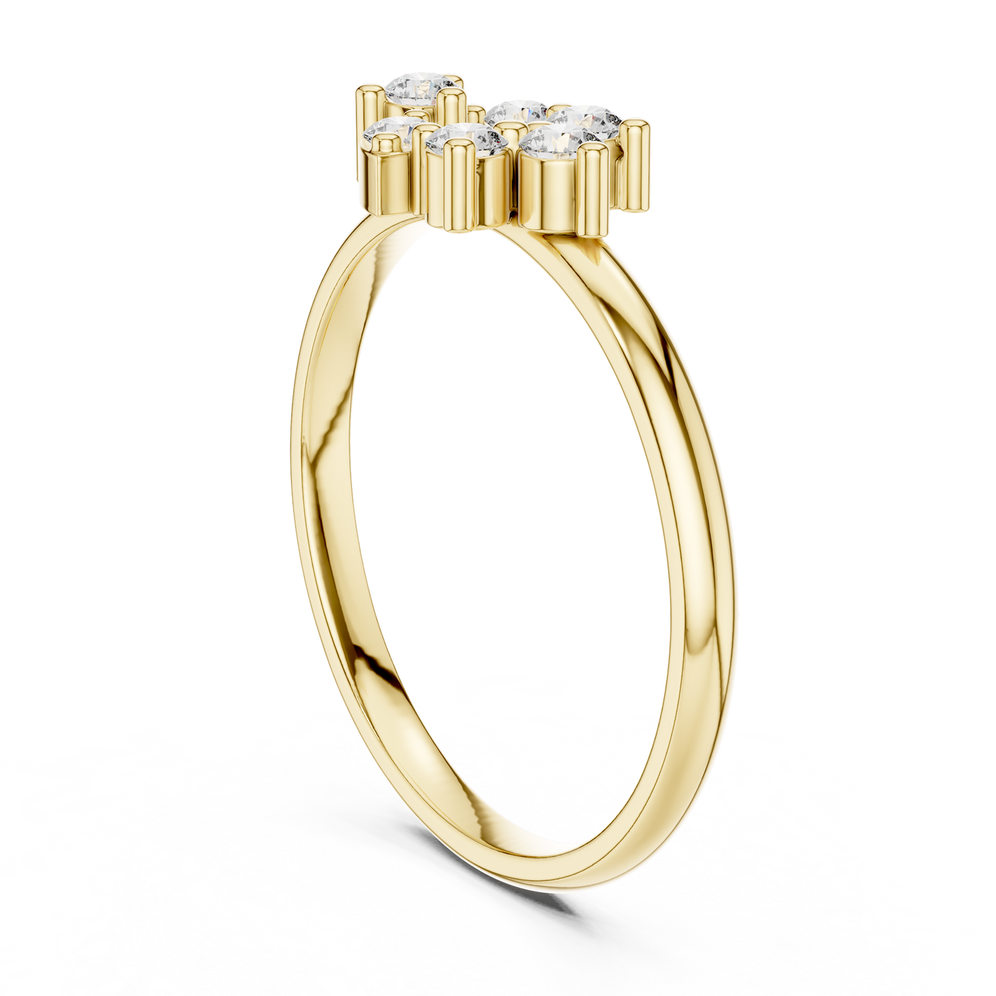 Round Lab Grown Diamond Fan Cluster Ring