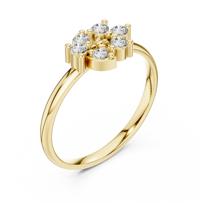 Round Lab Grown Diamond Fan Cluster Ring