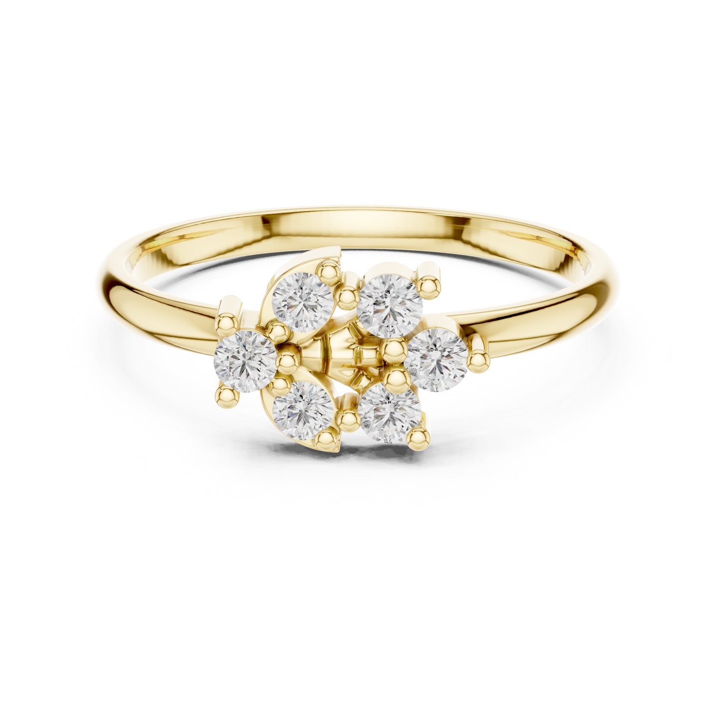 Round Lab Grown Diamond Fan Cluster Ring