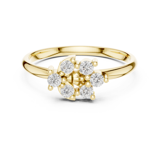 Round Lab Grown Diamond Fan Cluster Ring