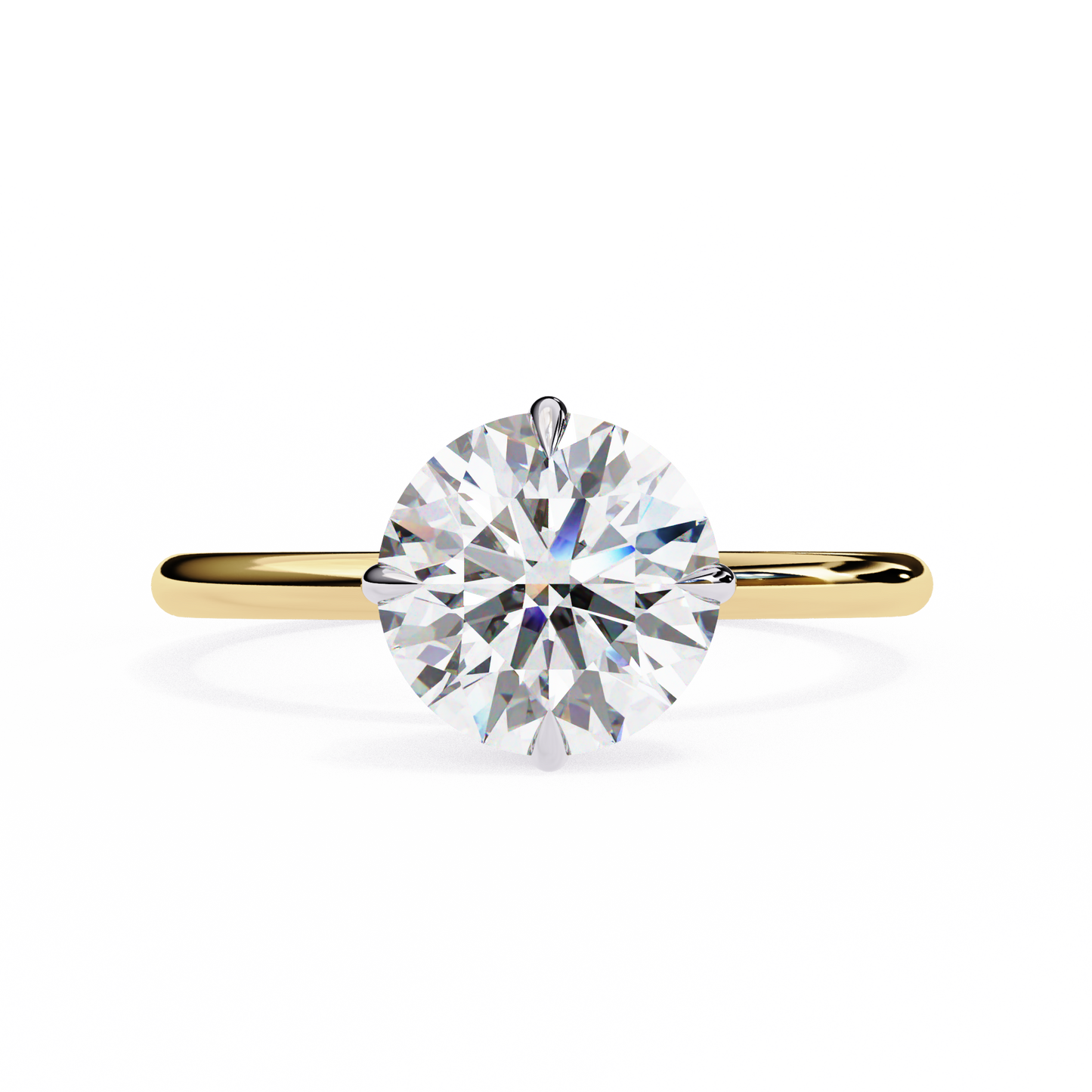 1.75 Ct Round Cut E-VS1 Lab Grown Diamond Gold Engagement Ring/CVD Diamond Ring/Round Cut Diamond/E Color/VS Clarity/10k Gold/14k Gold/18k Gold/White Gold/Rose Gold/Yellow Gold/1 Ct Diamond Ring