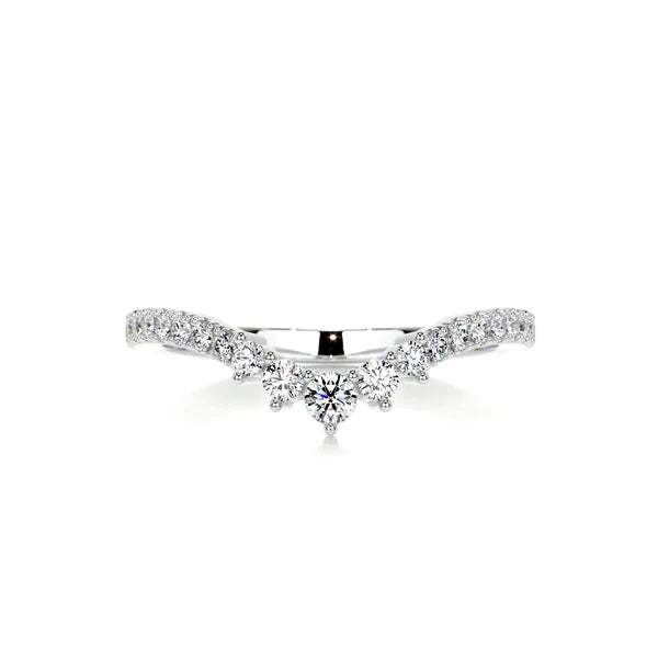 0.35 CTW Round Cut Moissanite Silver Wedding Band