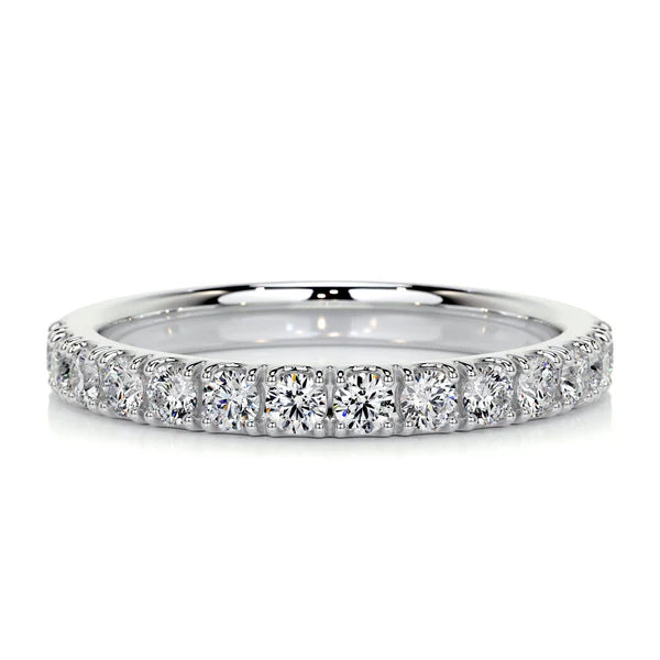 0.44 CTW Round Cut Moissanite Silver Wedding Band