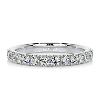0.44 CTW Round Cut Moissanite Silver Wedding Band