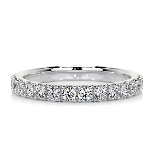 0.44 CTW Round Cut Moissanite Silver Wedding Band