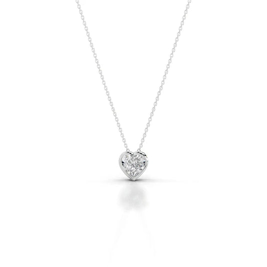 2.2 Ct Heart Cut Moissanite Silver Bezel Set Solitaire Pendant