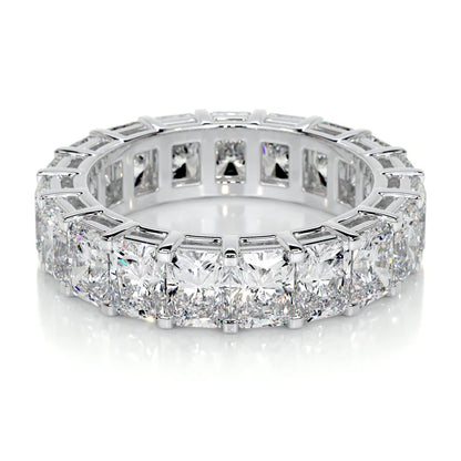 6.0 CTW Radiant Cut Moissanite Silver Full Eternity Set Wedding Band