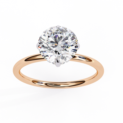 1.75 Ct Round Cut E-VS1 Lab Grown Diamond Gold Engagement Ring/CVD Diamond Ring/Round Cut Diamond/E Color/VS Clarity/10k Gold/14k Gold/18k Gold/White Gold/Rose Gold/Yellow Gold/1 Ct Diamond Ring