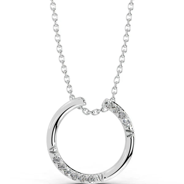 0.1 CTW Round Cut Moissanite Silver Pendant