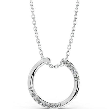 0.1 CTW Round Cut Moissanite Silver Pendant