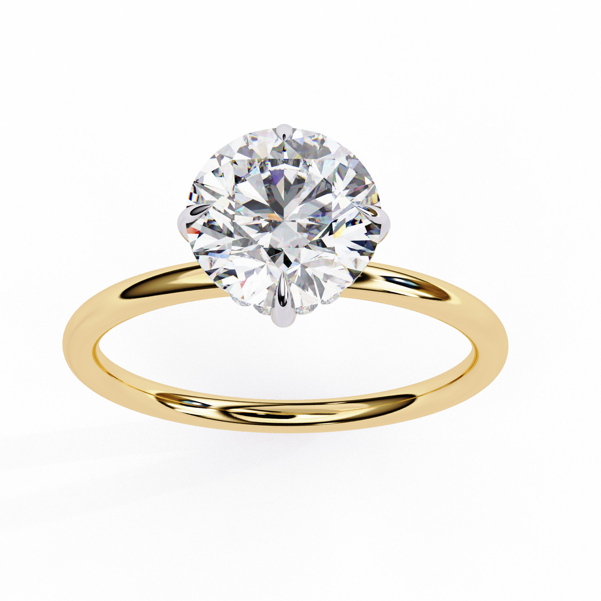 1.75 Ct Round Cut E-VS1 Lab Grown Diamond Gold Engagement Ring/CVD Diamond Ring/Round Cut Diamond/E Color/VS Clarity/10k Gold/14k Gold/18k Gold/White Gold/Rose Gold/Yellow Gold/1 Ct Diamond Ring