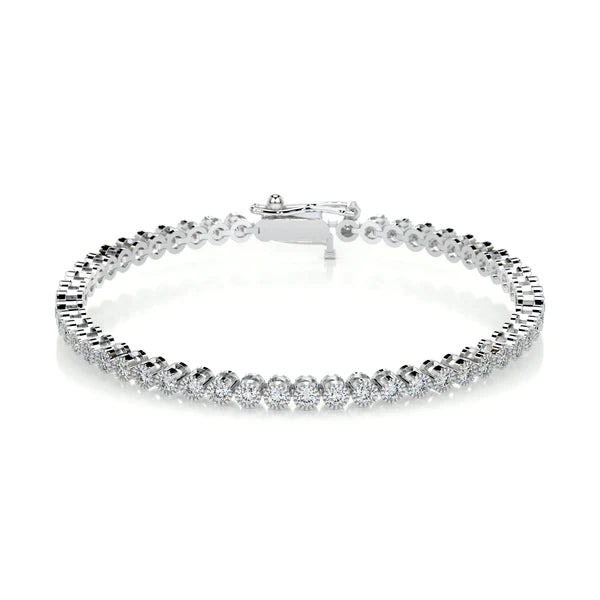 1.5 CTW Round Cut Moissanite Silver Tennis Bracelet