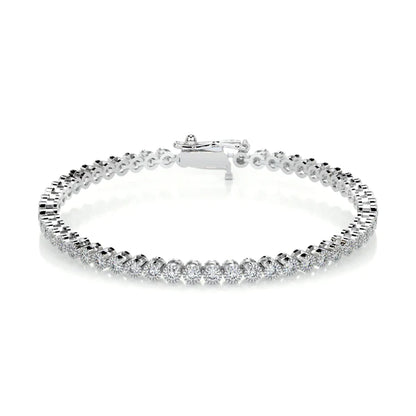 1.5 CTW Round Cut Moissanite Silver Tennis Bracelet