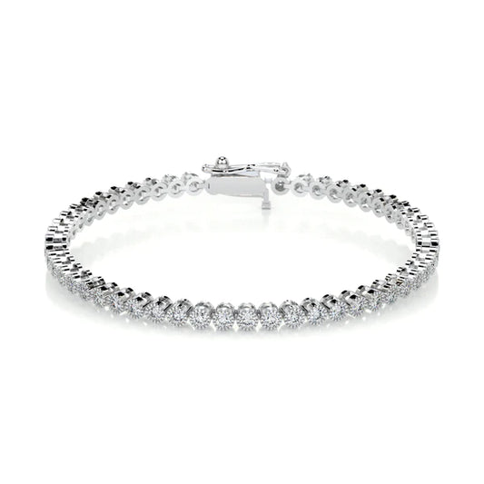 1.5 CTW Round Cut Moissanite Silver Tennis Bracelet
