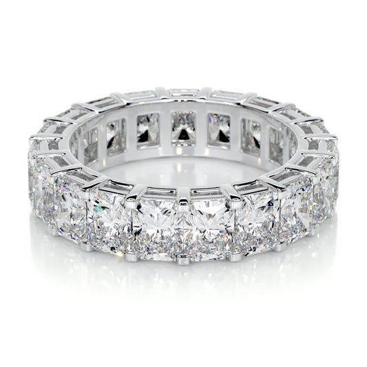 4.8 CTW Radiant Cut Moissanite Silver Half Eternity Set Wedding Band