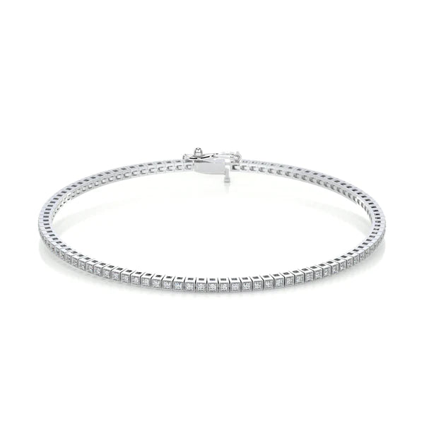 2.0 CTW Round Cut Moissanite Silver Tennis Bracelet