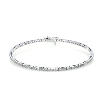 2.0 CTW Round Cut Moissanite Silver Tennis Bracelet